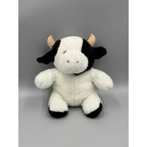 ASI Cow Plush Black White Stuffed Animal 10” W/ Horns